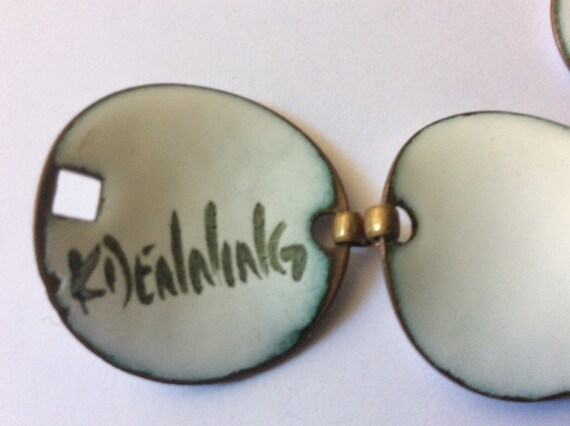 Kay Denning copper enamel earrings, bracelet. Set - image 9
