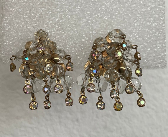 Clear crystal beads, aurora borealis rhinestone c… - image 1