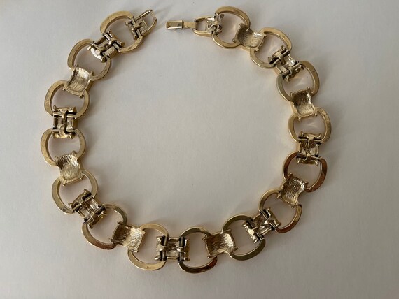 Trifari gold plated modernist, wide, chunky link … - image 7