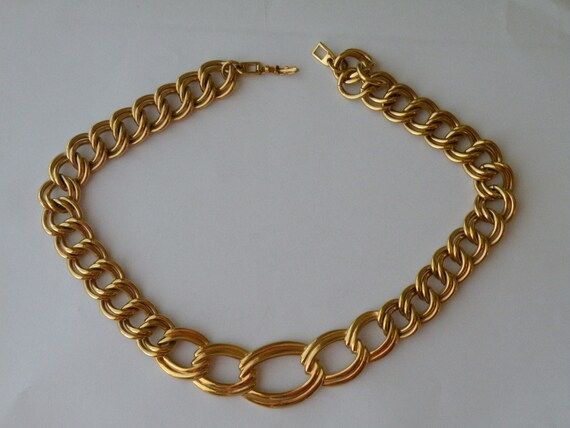 Napier Gold plated double links chain necklace. 1… - image 1