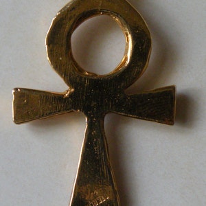 Sterling silver vermeil Ankh pendant. Handmade. image 4