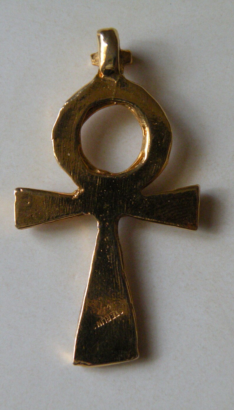 Sterling silver vermeil Ankh pendant. Handmade. image 4