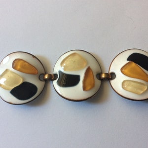 Kay Denning copper enamel earrings, bracelet. Set image 6