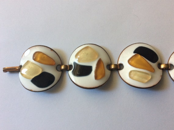 Kay Denning copper enamel earrings, bracelet. Set - image 6