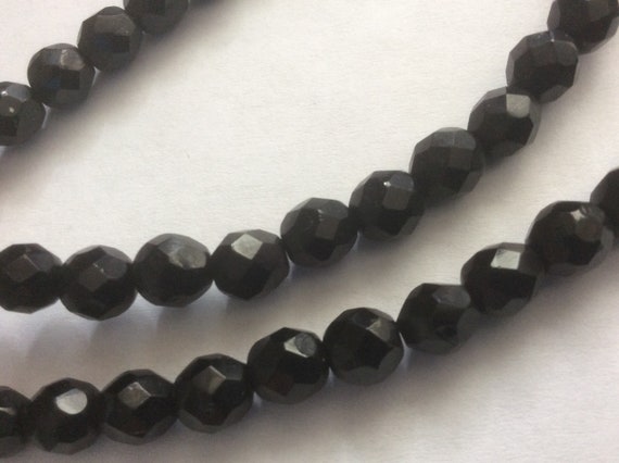 Hobe faceted black glass beaded necklace 1970-s. - image 5