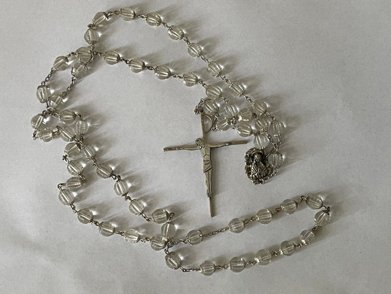 Sterling Silver 925, rock crystal, quartz rosary … - image 1