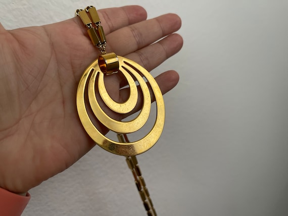 Monet gold plated modernist, geometric, medallion… - image 2