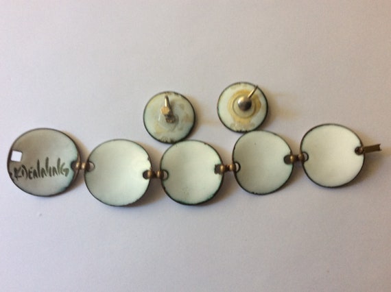 Kay Denning copper enamel earrings, bracelet. Set - image 8