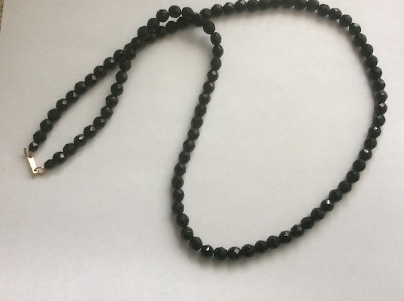 Hobe Faceted Black Glass Beaded Necklace 1970 s. Etsy