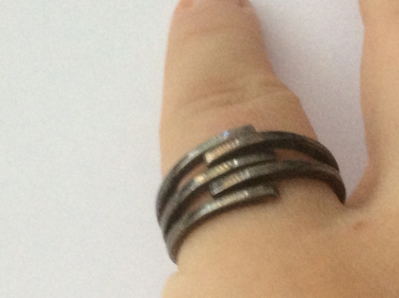 NF Sterling silver adjustable ring. Size 7 1/4 - image 2