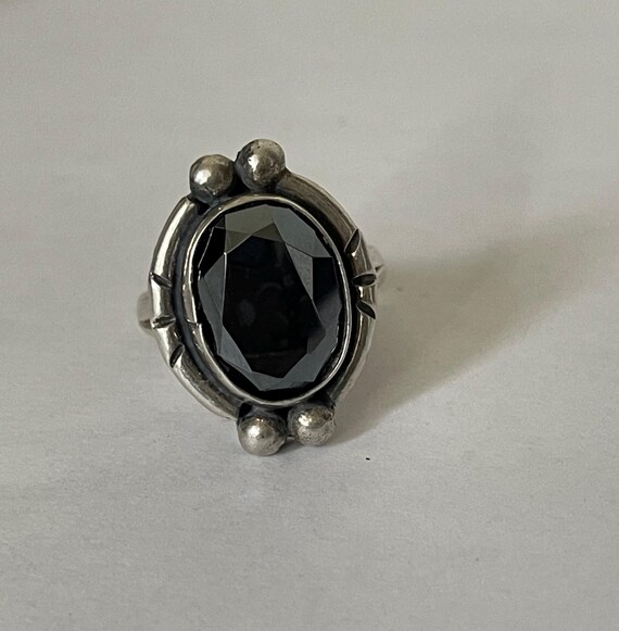 Native American 950 silver hematite ring. Sun mar… - image 7