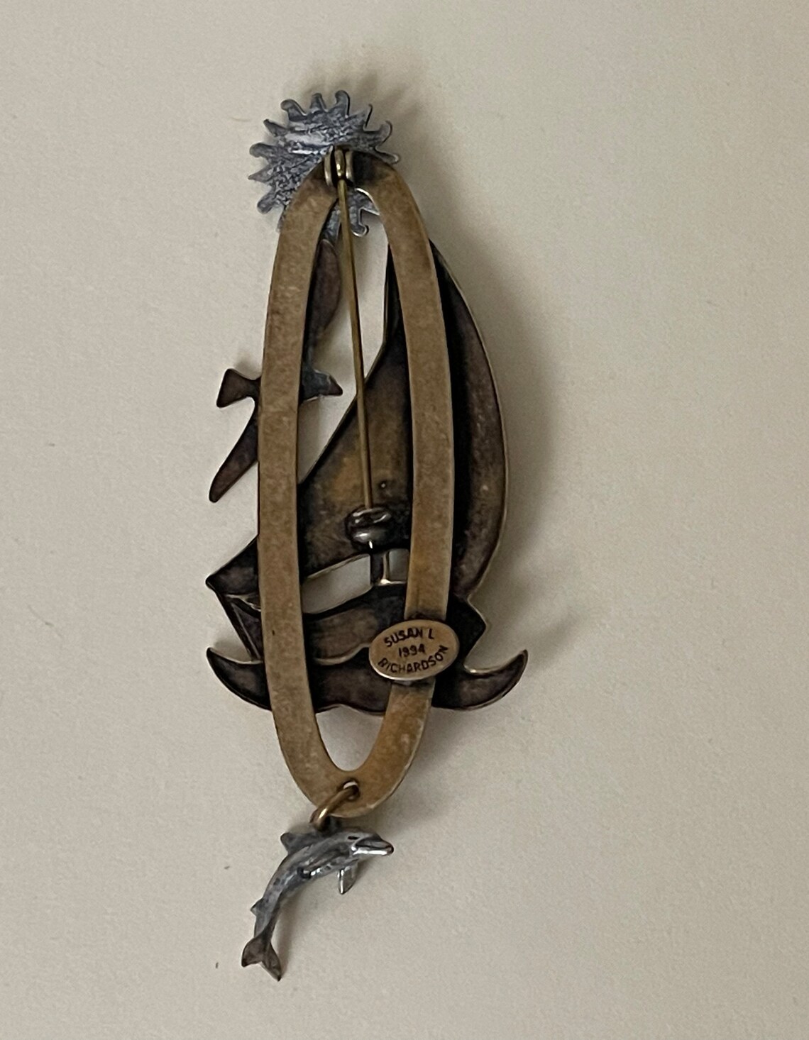 Susan L Richardson Mixed Metals Sailboat Brooch - Etsy