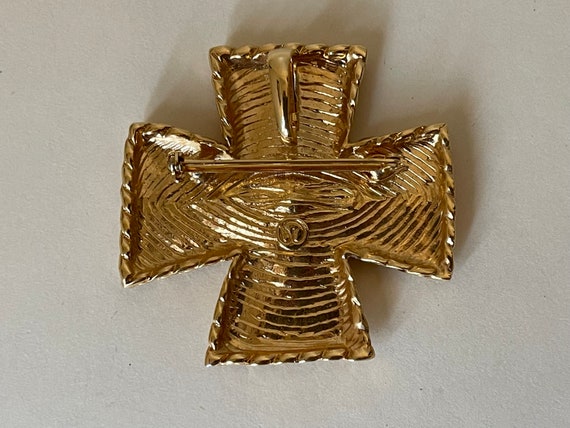 Spilla Vintage Decorata Con Croce Di Malta Color Oro Con - Foto 11