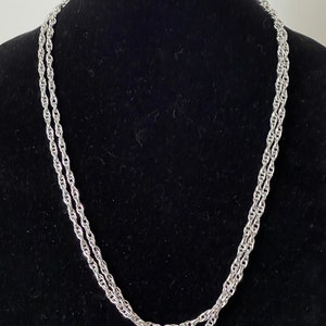 Monet silver  tone chain necklace  56&quot;