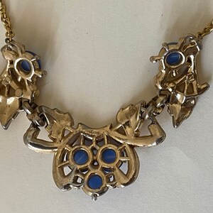 Coro Blue moonglow necklace. 12K gold filled chain image 5
