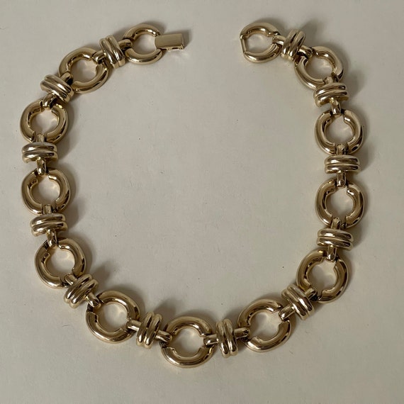 Erwin Pearl Chunky link gold tone chain necklace … - image 1