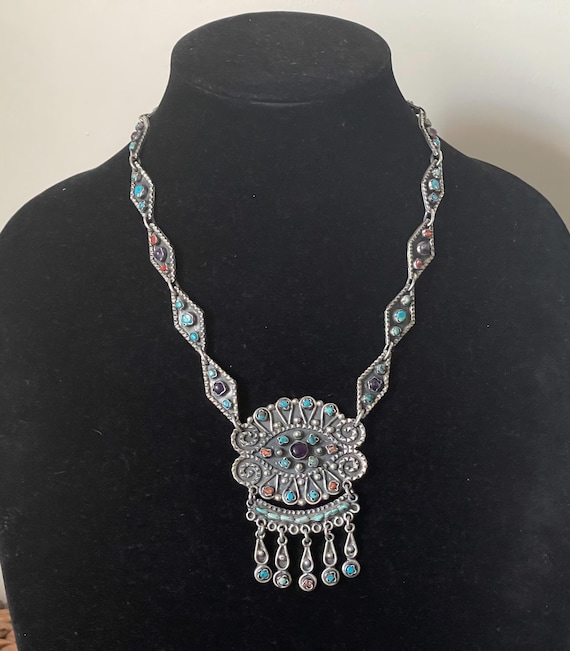 Sterling Silver 925 Matl Matilde Poulat Style Necklace Taxco TA-35