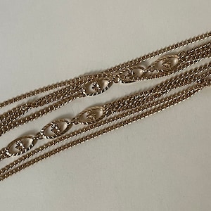 Monet gold plated chain necklace Multi-Strand flower ovals, flower station