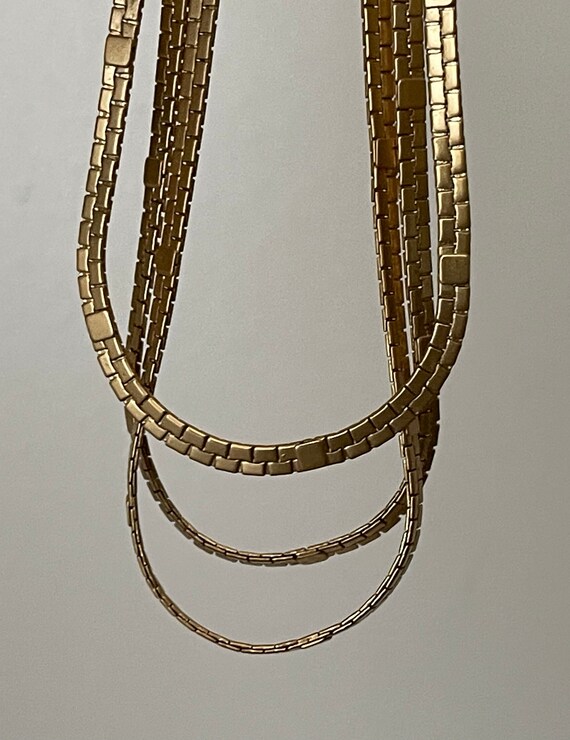 AK Anne Klein triple chain, matte gold, satin gold - image 3