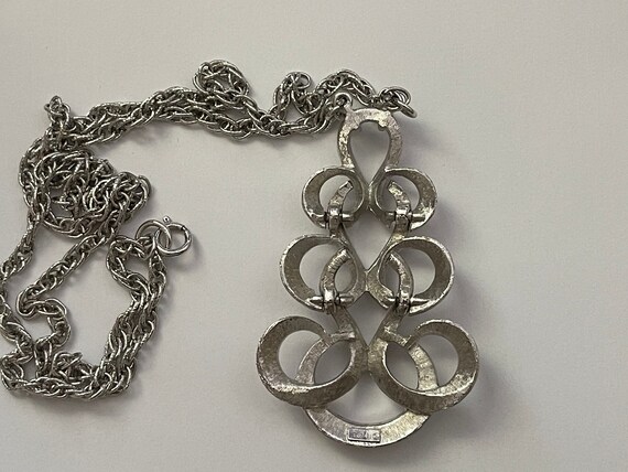 Trifari smooth and matte with texture  silver pla… - image 2