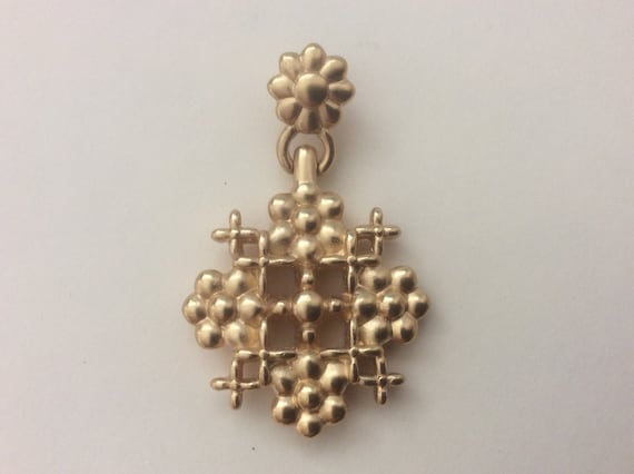 Monet matte gold, satin gold cross pendant - image 1