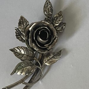 Danecraft sterling silver rose, flower brooch