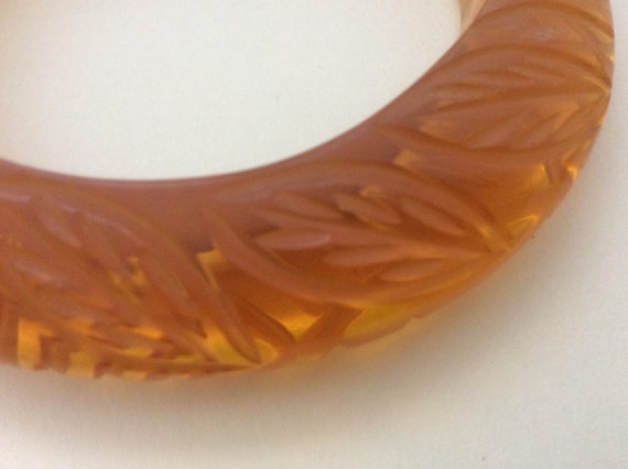 Carved leaf orange, apple juice  lucite,  amber c… - image 4