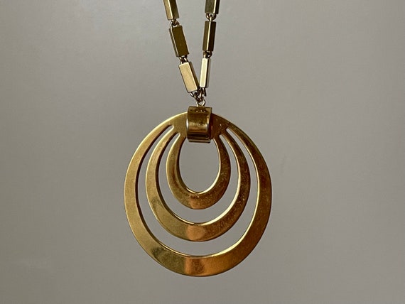 Monet gold plated modernist, geometric, medallion… - image 4