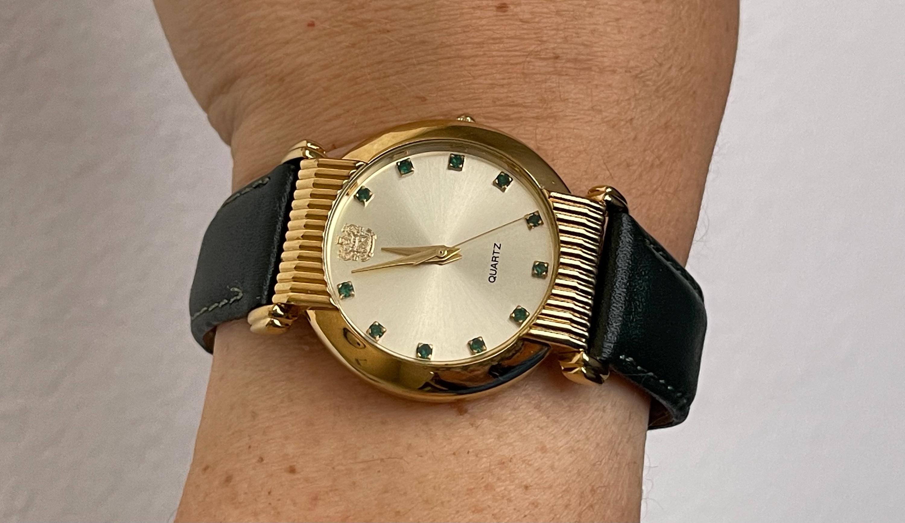 PAOLO Paolo Gucci Emerald Green Crystals, Green Genuine Leather