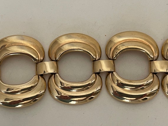 Napier gold plated chunky wide link bracelet - image 2