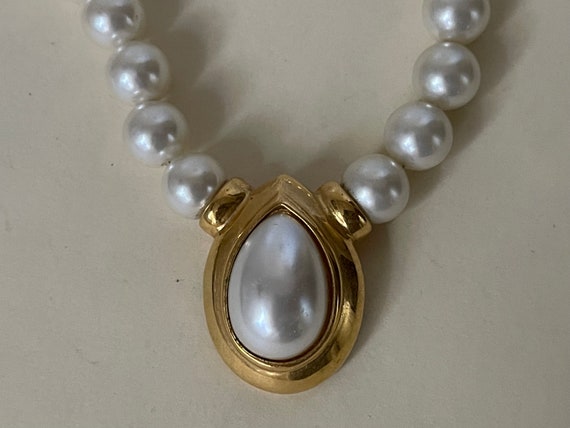 Napier Faux Pearl Graduated beads,  pearl pendant… - image 2