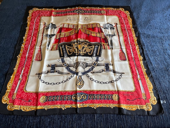 L'atelier De Soierie Lyon Berline De Gala 1860 Red Silk Scarf