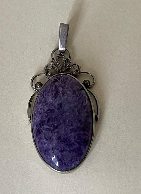 Russian filigree scan sterling silver, charoite st