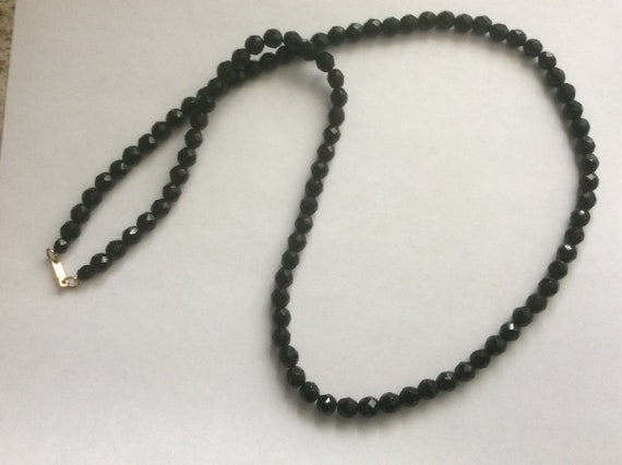 Hobe faceted black glass beaded necklace 1970-s. - image 7