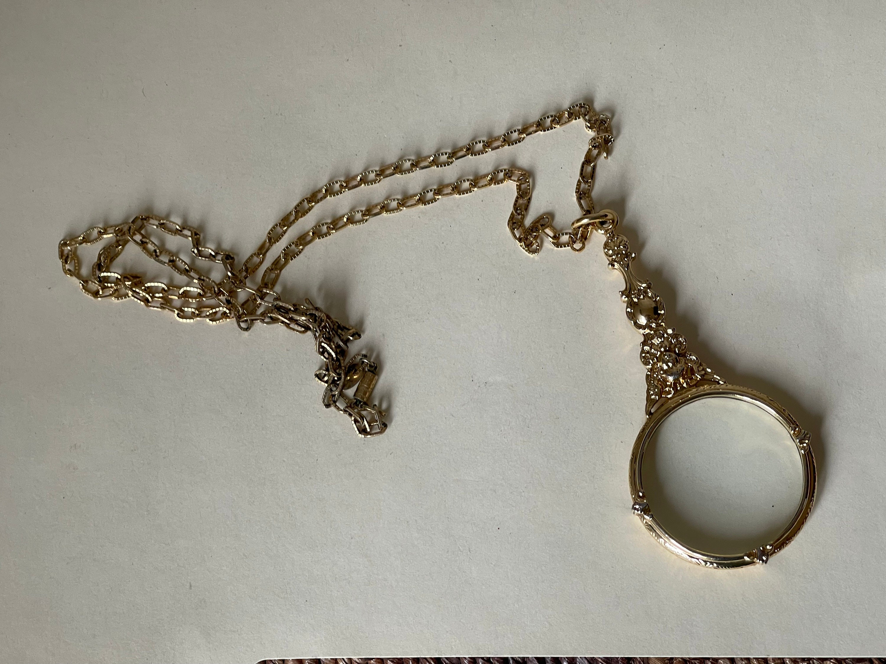 1980s Christian Dior Magnifying Glass Necklace