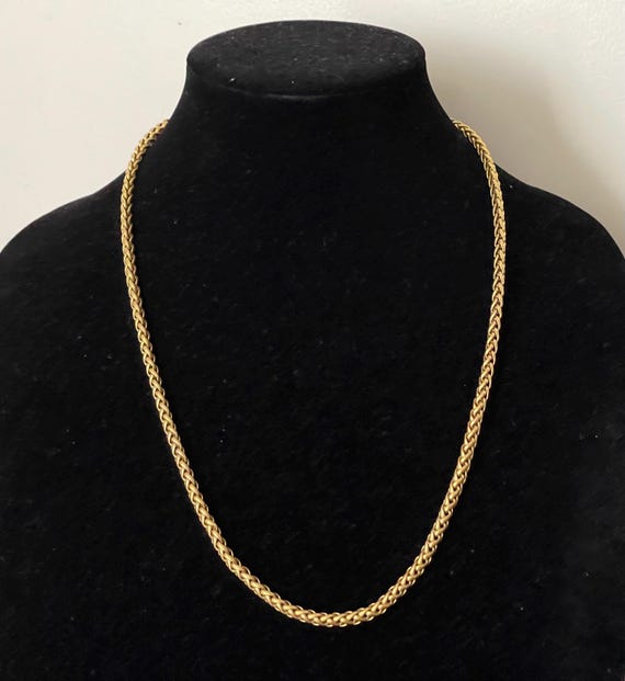 Givenchy  satin gold, matte gold wheat chain necklace