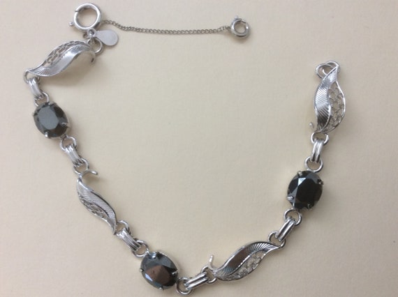 Amco filigree leaf Hematite 14K gold filled bracelet