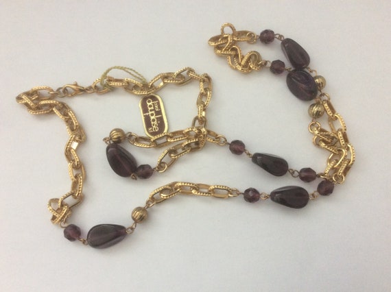 Carol Dauplaise purple, amethyst glass beads, gol… - image 2