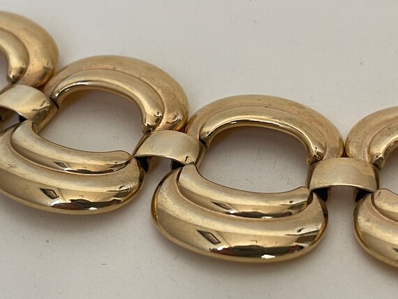 Napier gold plated chunky wide link bracelet - image 4