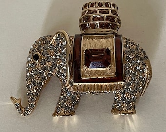 Pink Elephant Rhinestone Wholesale Gold Plated Charms C3174 - 2, 5 Or 10PCs