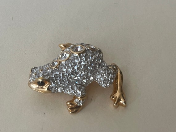 Vntage Green Frog Rhnestone Brooch | Unque Handmade Jewelry