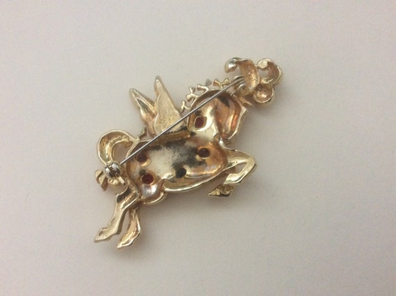 Vendome unmarked Circus Pegasus rhinestone brooch - image 6