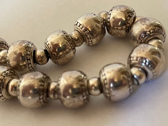Sterling Silver 925 Ball Bead Necklace 6mm , 13mm… - image 1