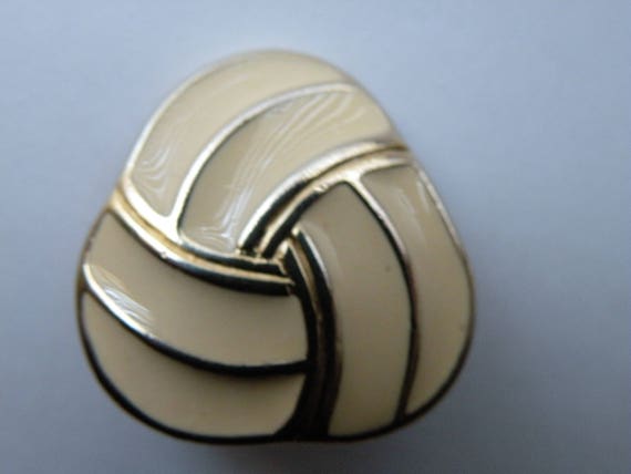 Trifari enamel, gold plated metal clip on earring… - image 2