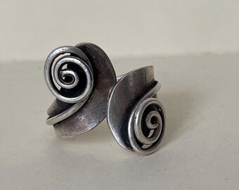 R.cazares Taxco Mexico Sterling Silver 925 Swirls, Spirals