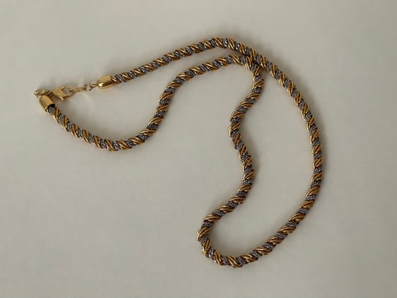 Monet silver, gold plated rope twist braided chai… - image 7