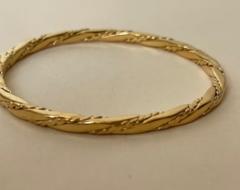 モネツイストワイヤーゴールドメッキバングルブレスレットS