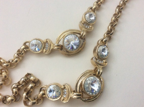 Clear rivoli cross pendant chain necklace - image 4