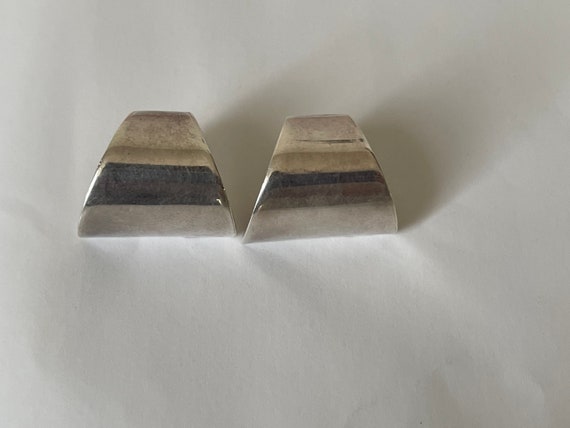 Mexico Sterling silver 925 trapezium curved stud … - image 2