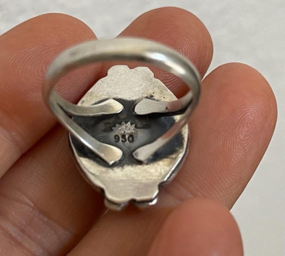 Native American 950 silver hematite ring. Sun mar… - image 9